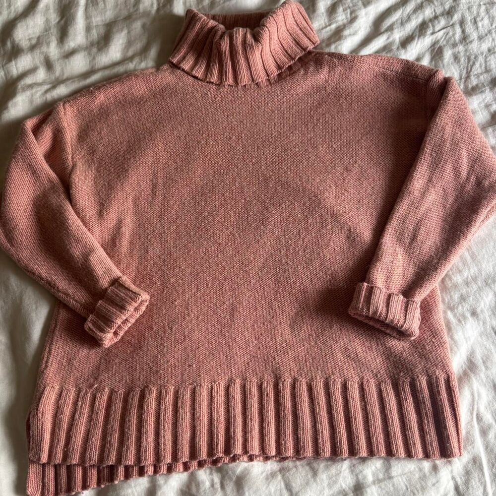 Toad Co Dusty Pink Turtleneck Wool Blend Sweater